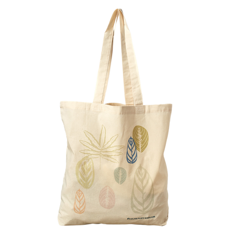 Pastel Leaves Tote Bag - Black Bamboo